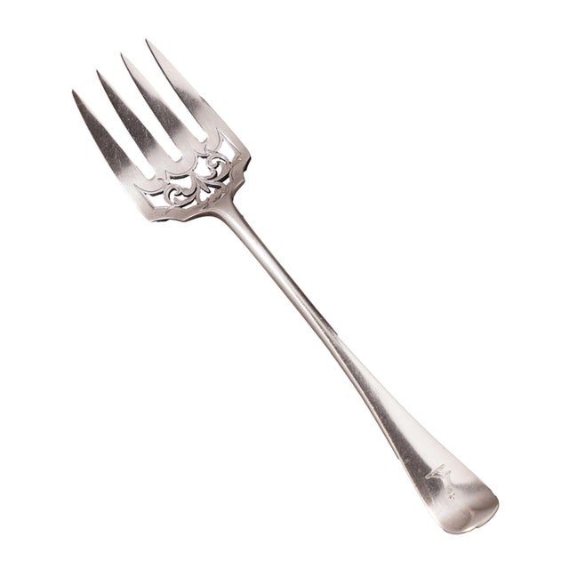 Silver English Sterling Silver Fork and Knife Fish Set by Chawner & Co, 1856 For Sale - Image 8 of 12