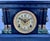 Late 19th Century Antique E. Ingraham Adrian Mantle Clock Faux Green Marble Double Pillars W/Key For Sale - Image 5 of 15
