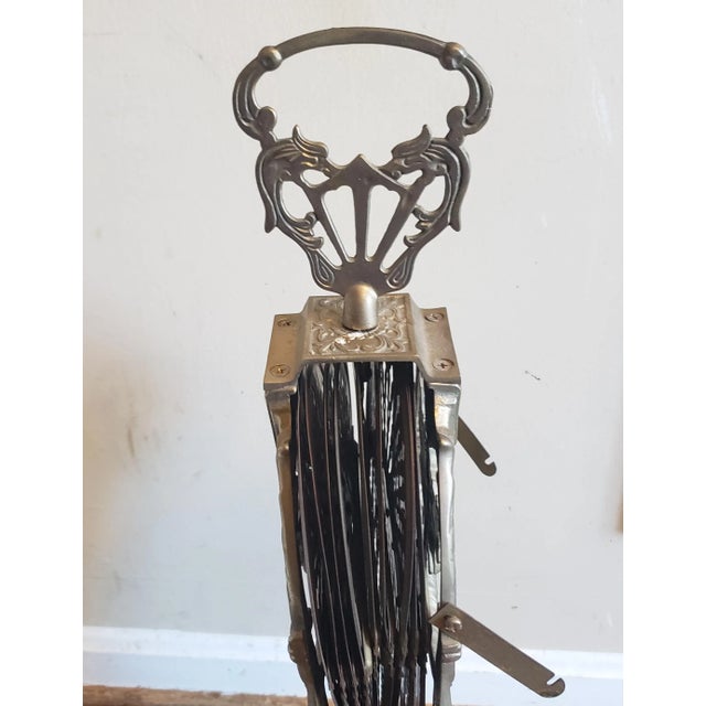 French Mid-Century Decorative Crafts French Brass Peacock Foldable Fire Screen For Sale - Image 3 of 10