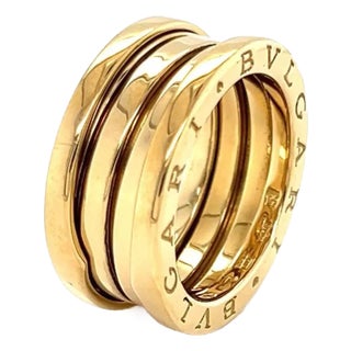 Bvlgari B.zero1 Three Band Ring in 18k Yellow Gold Ring - Size 53 For Sale