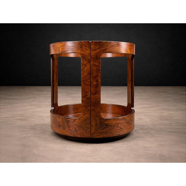 Brazilian Modern Two-Tier Side Table in Rosewood by Bertomeu, Brazil, 1960s For Sale - Image 4 of 12