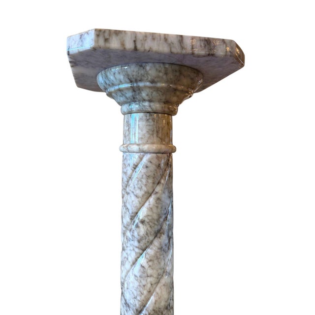 Pair of Italian Slender Marble Pedestals, 20th Century For Sale - Image 4 of 8