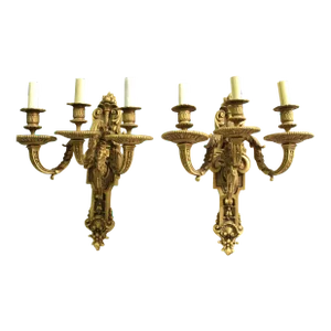 1990s French Contemporary Cast Sconces - a Pair