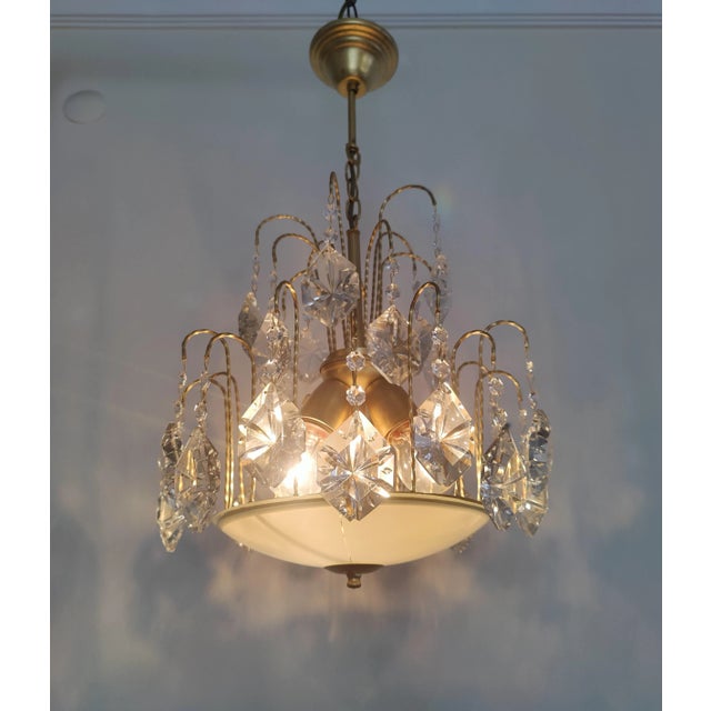 1980s Crystal Chandelier French Basket For Sale - Image 11 of 11