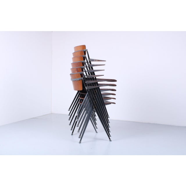 Brown Pyramid Chairs by Wim Rietveld for Ahrend De Cirkel, 1960s, Set of 6 For Sale - Image 8 of 18