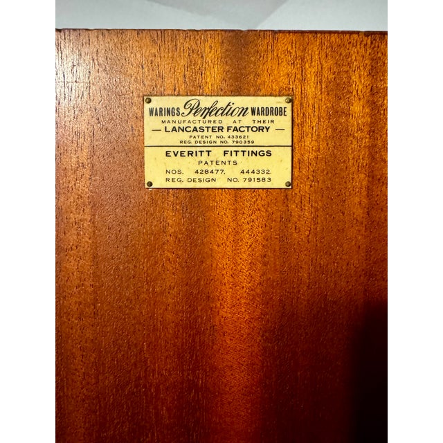 1930s Rare English Art Deco Warings Perfection Mahogany Wardrobe c.1930 | Lancaster Factory For Sale - Image 5 of 10