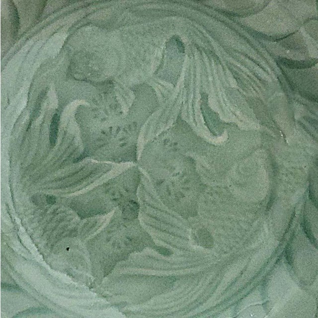 Chinese Early 20th Century Celadon Koi Fish Plates - Set of 4 For Sale - Image 3 of 6