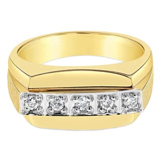 Horizontal Diamond Band with Satin Finish, Size 7 For Sale