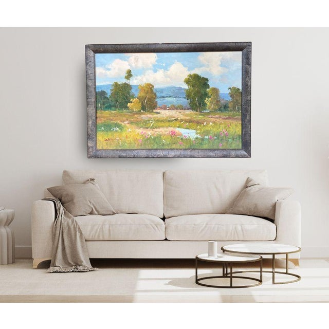 2000 - 2009 California Wildflowers Impressionist Oil Painting, Framed For Sale - Image 5 of 15