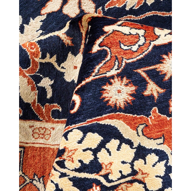 Textile Mogul, One-of-a-Kind Hand-Knotted Area Rug in Blue, 9' 3" x 12' 2" For Sale - Image 7 of 8