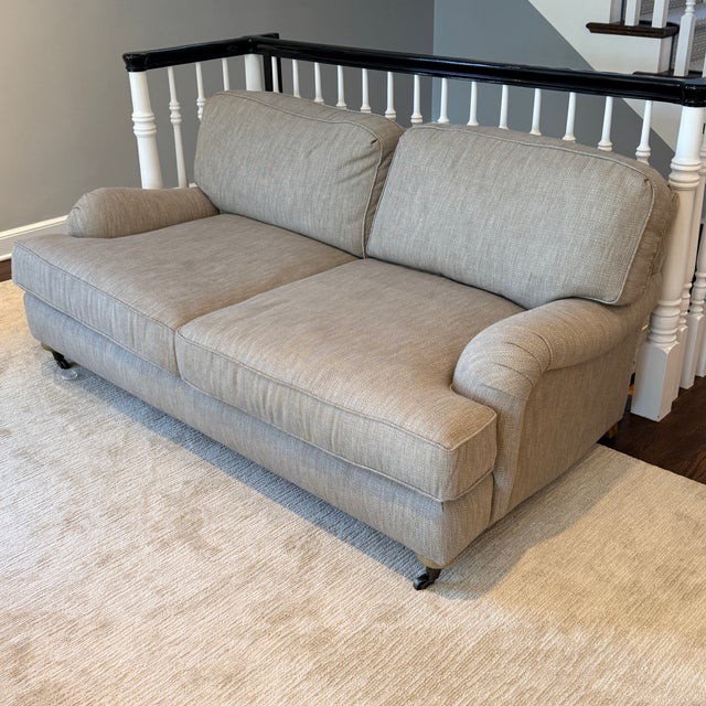 Restoration Hardware English Roll Arm Two Seat Sofa For Sale In Washington DC - Image 6 of 8