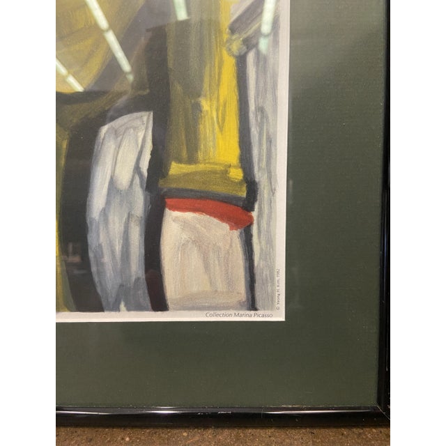 Pablo Picasso Framed Picasso Lithograph Portrait De Femme Au Chapeau Et a La Robe Vert Jaune From the Marina Picasso Collection Circa 1982 For Sale - Image 4 of 8