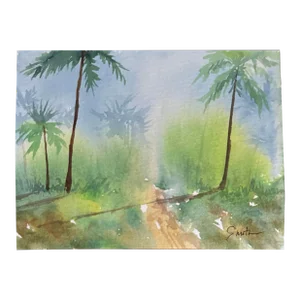 Signed Original Watercolor Landscape “Tropical”