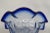 Mid-Century Modern Shannon Crystal Designs of Ireland Clear With Blue Ruffled Rim Bowl Poland For Sale - Image 3 of 13