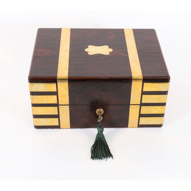 Antique Victorian Gonçalo Alves Jewellery Casket from F. L. Hausburg, 1800s For Sale - Image 4 of 18