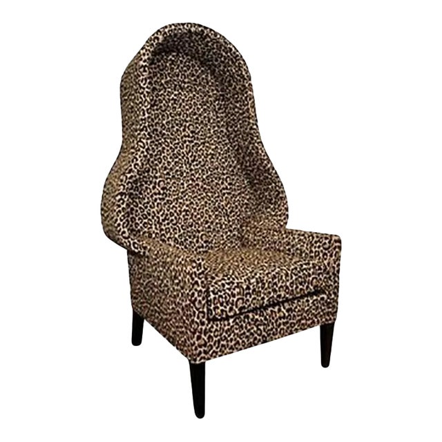 Hollywood Regency Leopard Print Canopy Chair For Sale