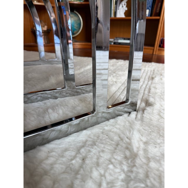 Green Vintage 1970s Chrome Cantilever Velvet Dining Chairs After Milo Baughman For Sale - Image 8 of 12