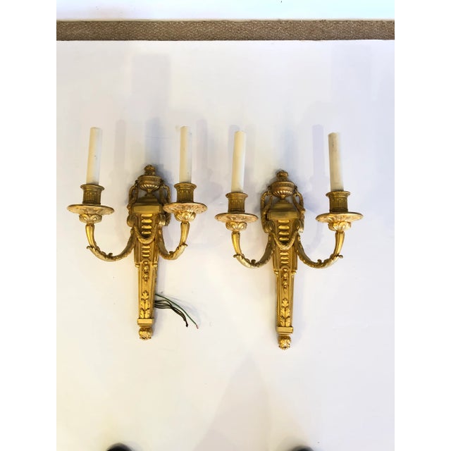 Dore Gilt Bronze Regency Style Sconces by Caldwell -A Pair For Sale - Image 13 of 13