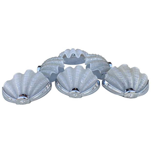 Art Deco Clam Shell Wall Lights, 1930s, Set of 6 For Sale - Image 9 of 10