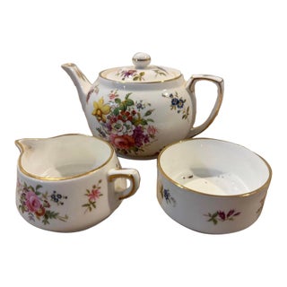 Mid 20th Century Hammersley Small Bone China Tea Set - Set of 3 For Sale