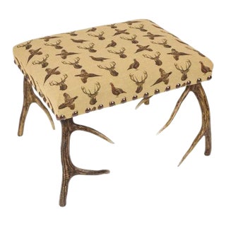 00 Highland Beige Antler Stool For Sale