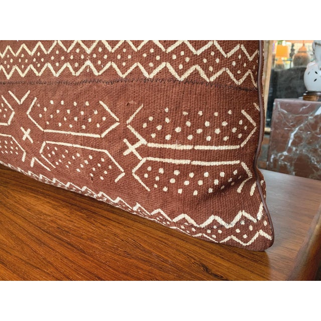 Custom Long Pillow With Vintage Mud Cloth From Mali For Sale - Image 11 of 13