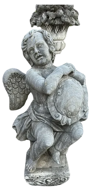 Garden Stone Sculpture Cherubs, 1950s, Set of 2