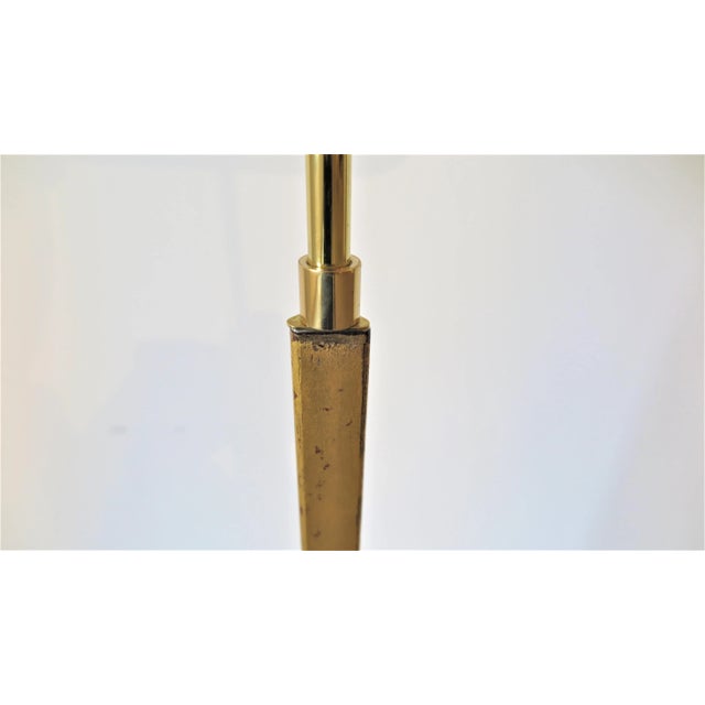 Gold 1970s Gilded Floor Lamp Attributed to Albert Hadley For Sale - Image 8 of 11