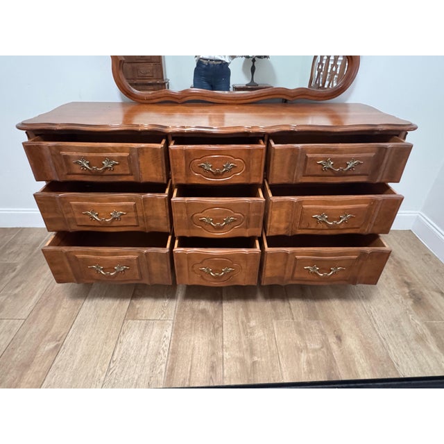 French Provincial Dresser With Mirror, C. 1960s-1970s For Sale - Image 9 of 16