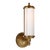 Thomas O'Brien for Visual Comfort Signature Merchant Single Bath Light in Hand-Rubbed Antique Brass with White Glass For Sale