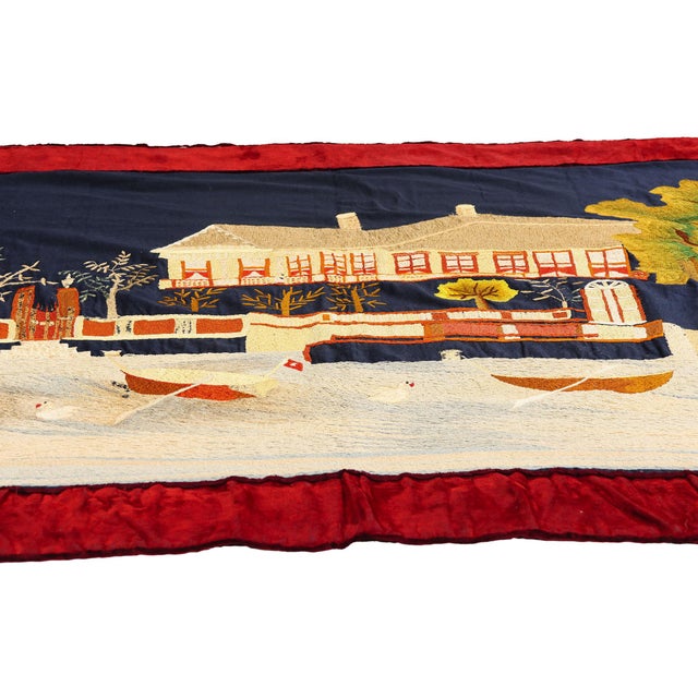 Antique Scandinavian Folk Art Tapestry, 04'04 X 06'06 For Sale - Image 4 of 10
