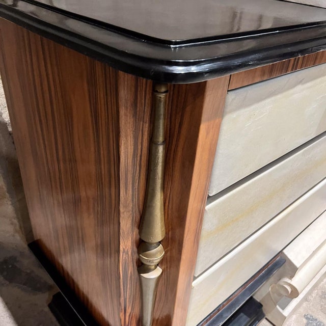 AMBIANIC presents 1940s French Neoclassical Dresser in Goatskin Neoclassical Dresser Chest designed by French designers...