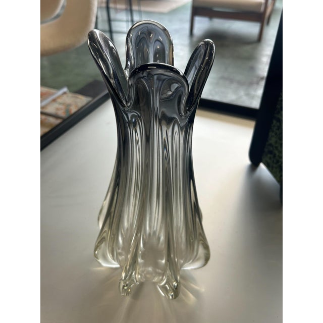 Sommerso Murano Glass Flower Shape Vase, 1970s, in Good conditions. Designed 1970 to 1979