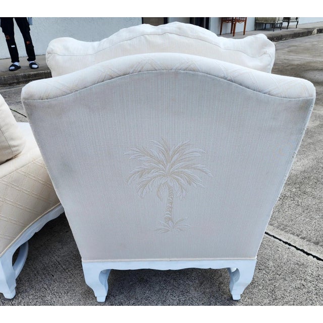 1990s A. Rudin Palm Beach Regency Lounge Chairs Pair For Sale - Image 13 of 16