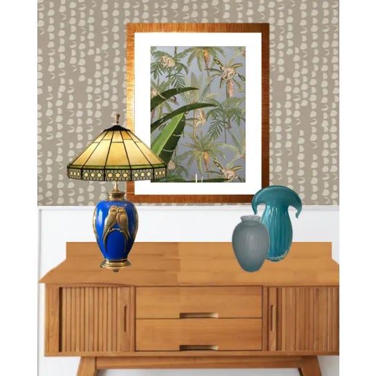 Vintage Brass Lamp: Love Birds Relief Design For Sale - Image 9 of 12