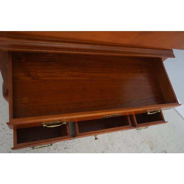 New England Queen Anne Style Cherry Finish Tall Highboy For Sale - Image 4 of 15