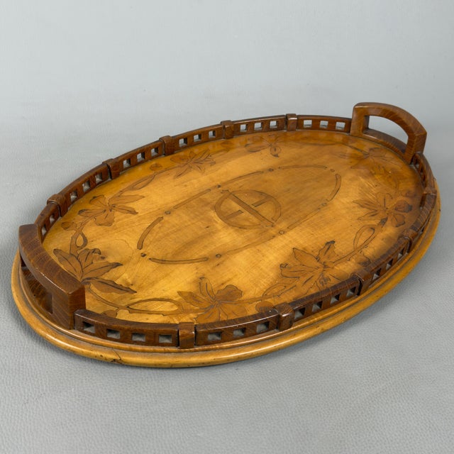 Oval Tray in Inlaid Wood For Sale - Image 11 of 11