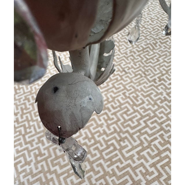 Vintage Gray 5-Light Hollywood Regency Palm Tree Chandelier Attributed to Hans Kogl For Sale - Image 11 of 11