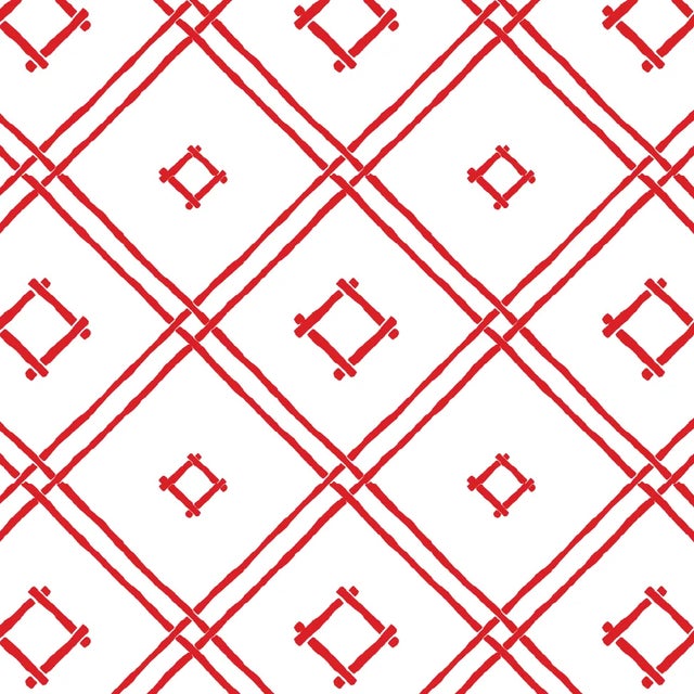 Island House Small Lacquer Red Wallpaper For Sale