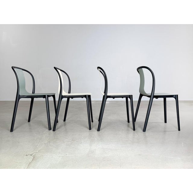 Gray Moss Grey Belleville Outdoor Chairs by Ronan and Erwan Bouroullec for Vitra, Set of 2 For Sale - Image 8 of 11
