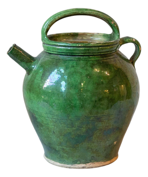 Green-Glazed Terracotta Jug, Late 19th–Early 20th Century