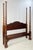Vintage solid mahogany queen-size four-poster bed attributed to Hickory Chair Co., featuring their iconic Georgian...