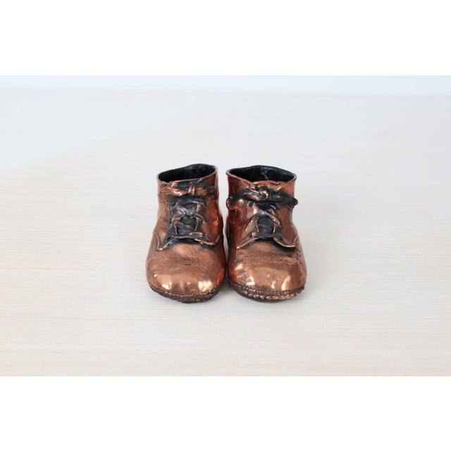 Mid-Century Copper Bronzed Baby Shoes, Vintage Nursery Decor For Sale - Image 17 of 18