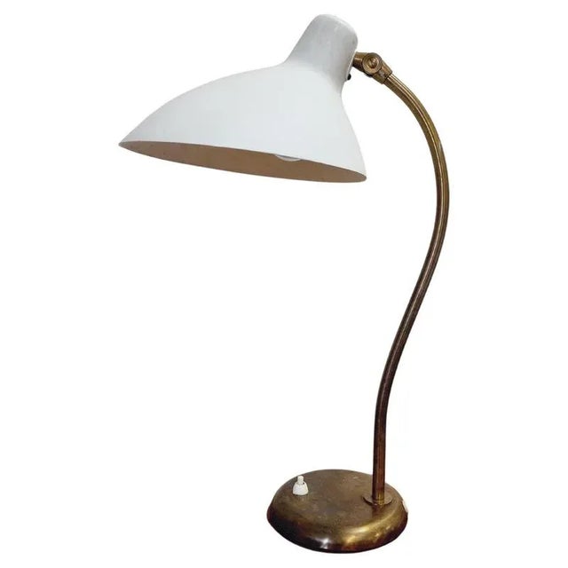 Scandinavian Modern Brass Table or Desk Lamp by Harald Notini for Böhlmarks, 1950s For Sale - Image 14 of 14