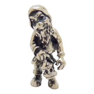 Vintage Italian Handmade Genuine Silver Garden Gnome Dollhouse Miniature, Made in Tuscany (Italy)