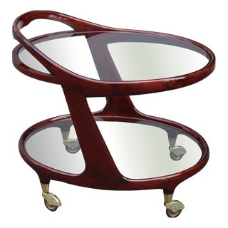 Vintage Ovale Bar Cart by Cesare Lacca, 1950s For Sale