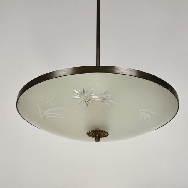 1940s Vintage Ufo Pendant Lamp by Pietro Chiesa for Fontana Arte, 1940s For Sale - Image 5 of 7