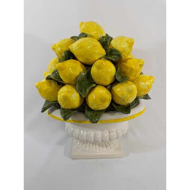 Yellow Large Vintage Italian Style Lemon Topiary Centerpiece For Sale - Image 8 of 18
