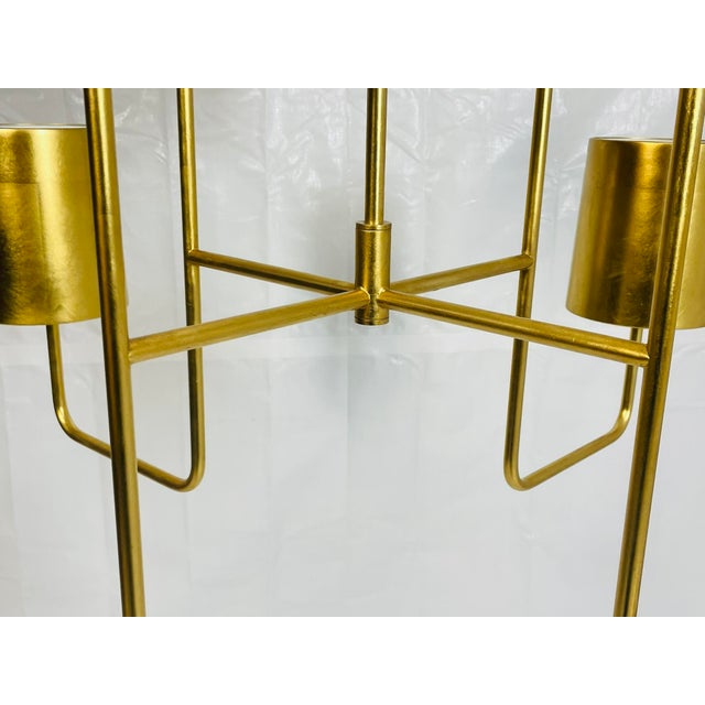 Visual Comfort Barbara Barry “Go Lightly” 8-Light Gold Leaf Chandelier For Sale In Los Angeles - Image 6 of 15