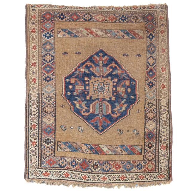 Antique Persian Bijar Wool Foundation Rug 3'7'' X 4'4'' For Sale - Image 4 of 4